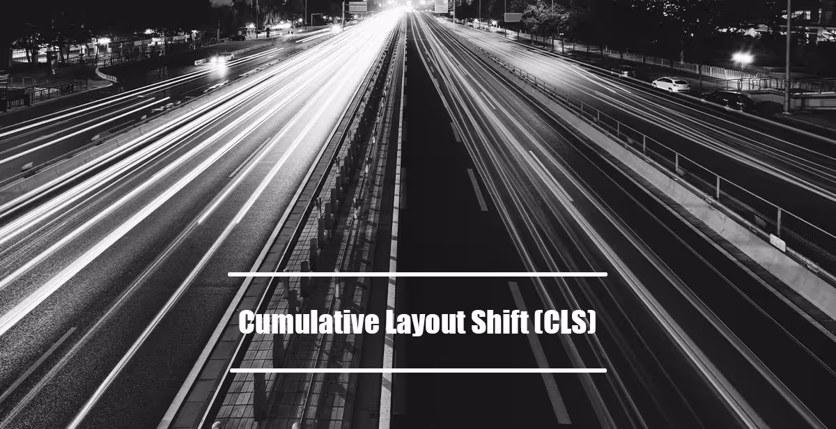 Cumulative Layout Shift (CLS) explained through a visual example showing how unstable page elements affect web performance and user experience.